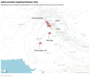 Indian target 6 sities in Pakistan